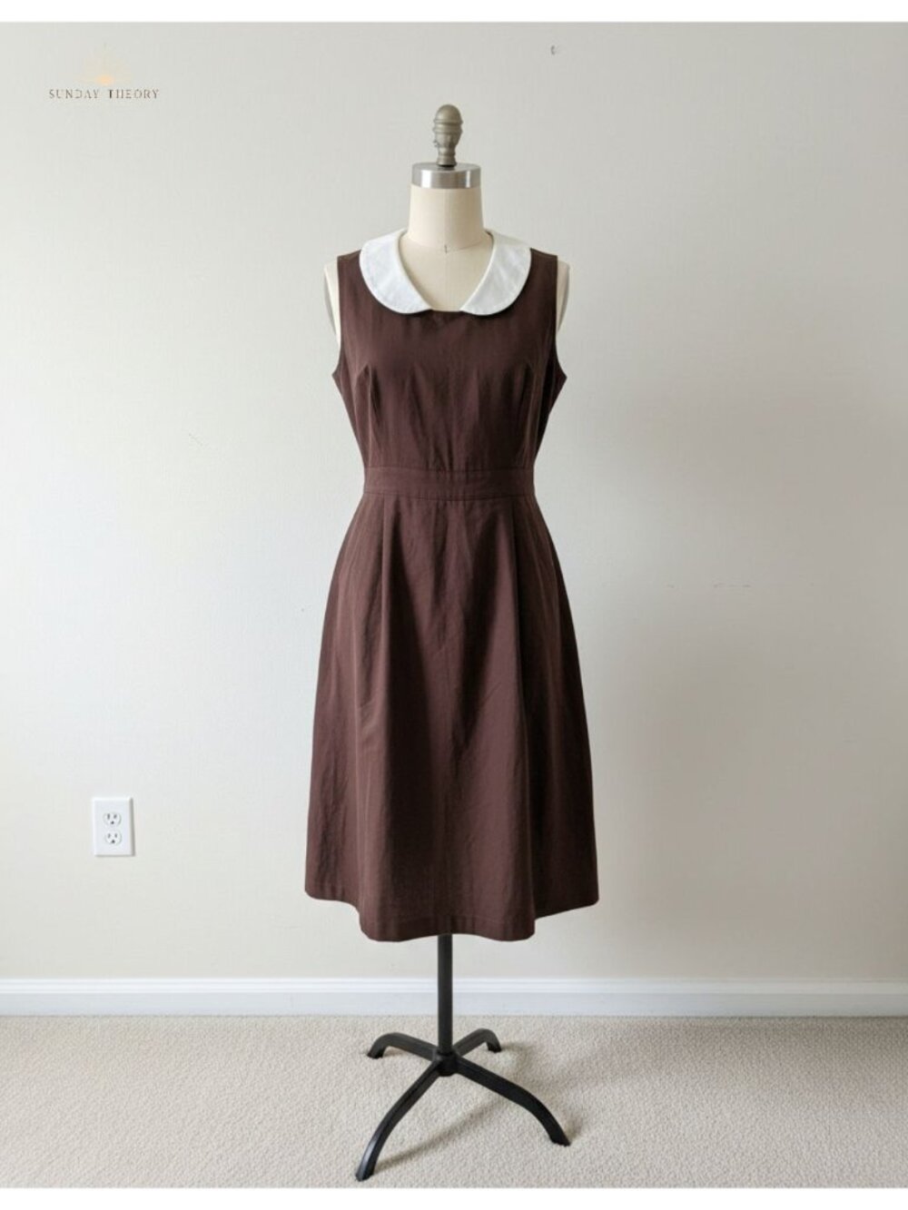 Long Sleeve Knit Midi Sweater Dress A-Line Pleated Crew Neck